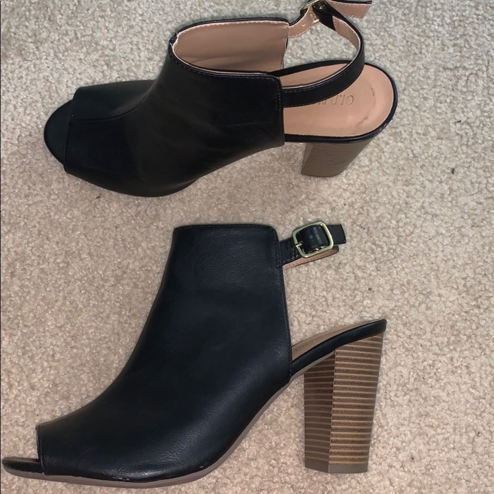 Black Leather Heels